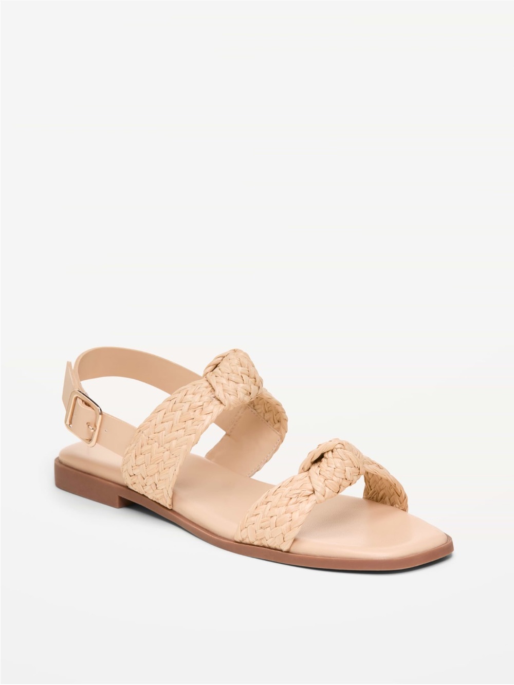 NWT Raffia Braided Strap Flat Sandals